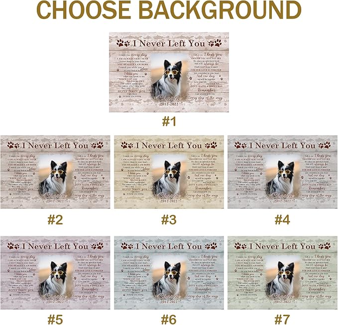 Bemaystar Personalised Dog Memorial Gifts for Loss of Dog Custom Dog Memorial Stone Plaque Pet Memorial Gifts for Dogs Cat Natural Slate Plaque Gifts with Display Stand Background Color Optional-L
