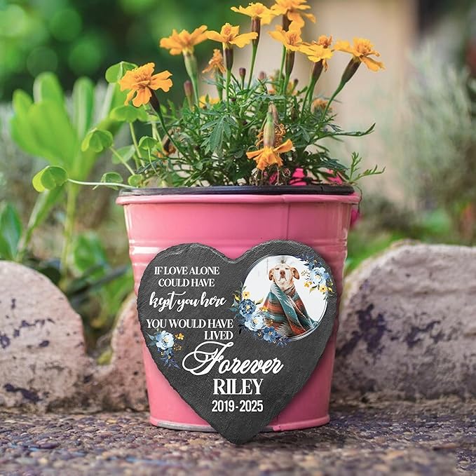 Dog Memorial Stone | Personalized Pet Memorial Plaque | Best Remembrance Gift with Photo | Thoughtful Pet Loss Gifts for Dogs | Personalized Condolence Gifts for Pets