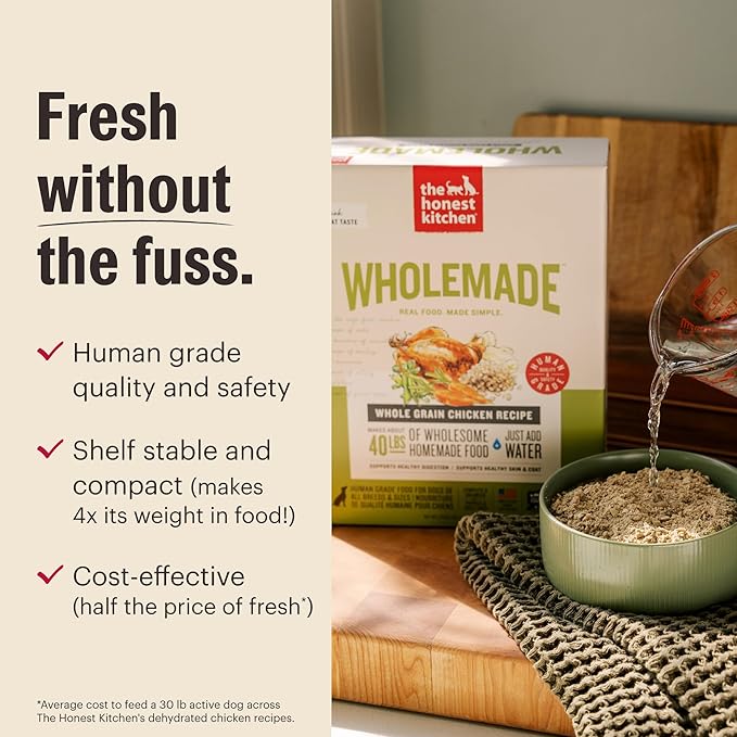 The Honest Kitchen Human Grade Wholemade™ Dehydrated Whole Grain Beef & Oat Dog Food, 1.5 oz x10