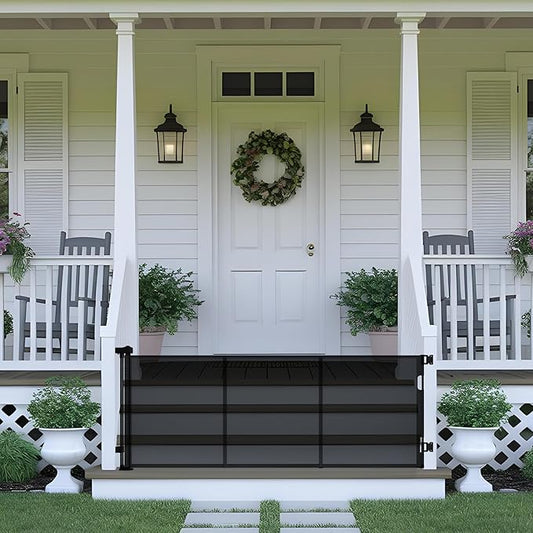 Retractable Baby Gate,Mesh Baby Gate or Mesh Dog Gate,34" Tall,Extends up to 100" Wide,Child Safety Gate for Doorways, Stairs, Hallways, Indoor or Outdoor