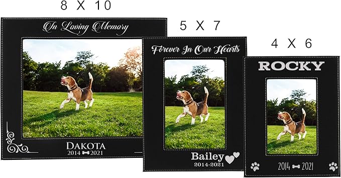 My Personal Memories Custom Personalized Dog Loss Memorial Pet Remembrance Picture Frame (Black with Silver)