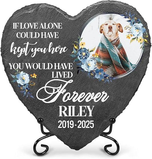 Dog Memorial Stone | Personalized Pet Memorial Plaque | Best Remembrance Gift with Photo | Thoughtful Pet Loss Gifts for Dogs | Personalized Condolence Gifts for Pets