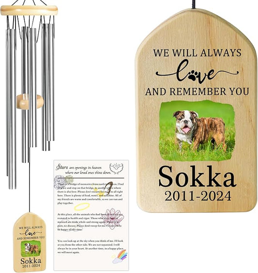 Dog Memorial Gifts for Loss of Dog, Pet Memorial Wind Chime, Pet Memorial Gifts, Pet Loss Gifts, Loss of Dog Sympathy Gift, Dog Remembrance Gift, in Memory of Dog Cat - Love and Remember You