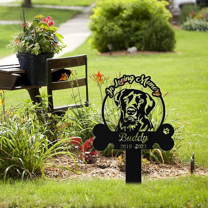 Custom Dog Grave Markers Outdoor, Personalized Pet Grave Marker Stake Dog Memorial, Outdoor Weatherproof Pet Cemetery Sign, Personalized Dog Memorial Gifts for Loss of Dog