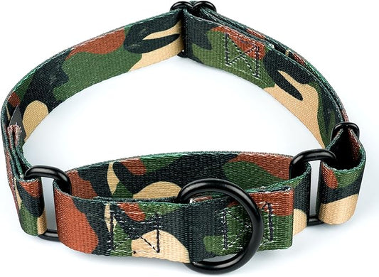 Country Brook Petz - Woodland Camo HD Martingale Dog Collar - Camouflage Collection Featuring Rugged Designs (1 Inch, Large)