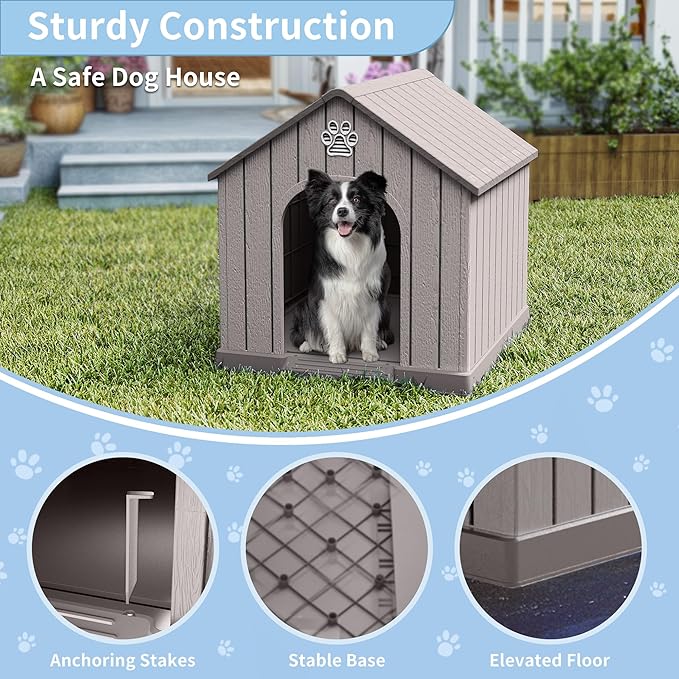 DRATO Large Dog House with Waterproof- Indoor & Outdoor Pet Shelter for Small to Large Dogs, Easy Clean & Quick Assembly