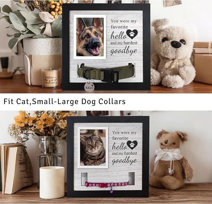Dog Loss Gifts,Pet Memorial Frame with Collar Holder,Dog and Cat Collar Memorial Frame,Pet Memorial Gift for Dogs,Pets Loss Sympathy Gift for Pet Lover,Dog Moms