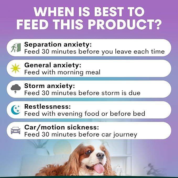 Petz Park Stress + Anxiety Dog Calming Supplement 90 Scoops, Anxiety Supplement, Dog Calming Supplement for Stress Support, Calming Food Topper for Dry or Wet Food, Made in Australia, 6.4oz Powder