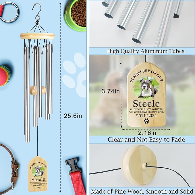 Pet Memorial Wind Chime, Pet Loss Gifts, Pet Memorial Gifts for Dogs, Dog Memorial Gifts for Loss of Dog, Loss of Dog Sympathy Gift, Dog Remembrance Gift, in Memory of Dog Cat - Have Lived Forever