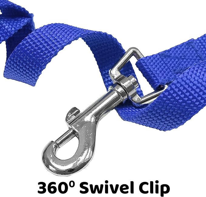Downtown Pet Supply - Long Dog Leash - 75 ft Blue Nylon Dog Training Leash for Recall & Obedience