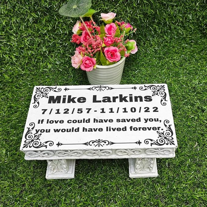 Personalized Memorial Bench for Pet Human, Custom Pet Memorial Stone with Colorful Photo, Pet Grave Marker Dog Headstone Cat Tombstone, Loss of Pet Gifts, Memorial Garden Plaque