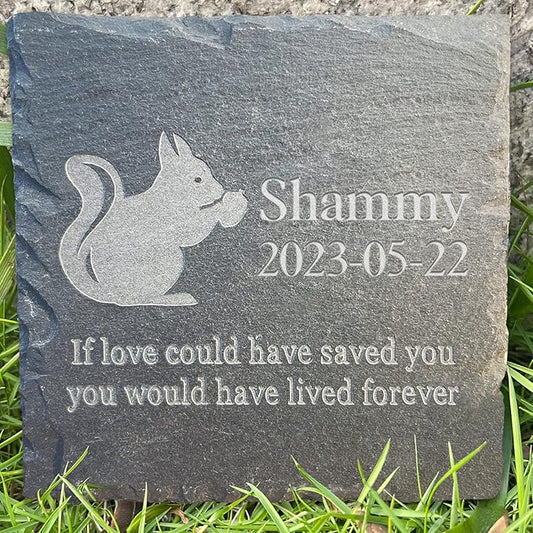Personalized Pet Memorial Stone, Custom Loss of Squirrel Gifts Pet Keepsake Gifts Personalized Garden Stone Squirrel Sympathy Stone Squirrel Memorial Tombstone - Squirrel