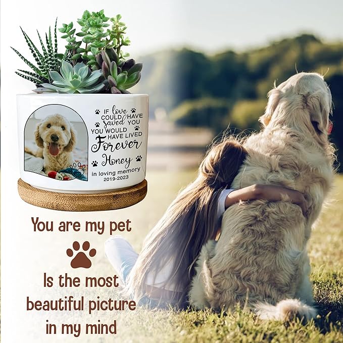 Personalized Pet Dog Memorial Plant Pots Pet Remembrance Dog Photo Plant Pot Bedroom Decor Funeral Keepsake Memorial Bereavement Gifts For Loss Of Pet Picture Gifts For Someone Lost Pet