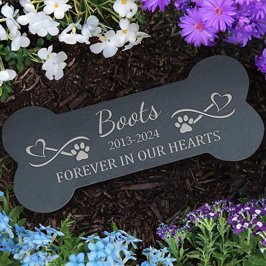 Pet Memorial Gift, Pet Memorial Stone, Dog Memorial Gifts for Loss of Dog, Pet Loss Sympathy Gift, Pet Remembrance Gifts, in Memory of Dog Cat - Forever in Our Hearts Bone