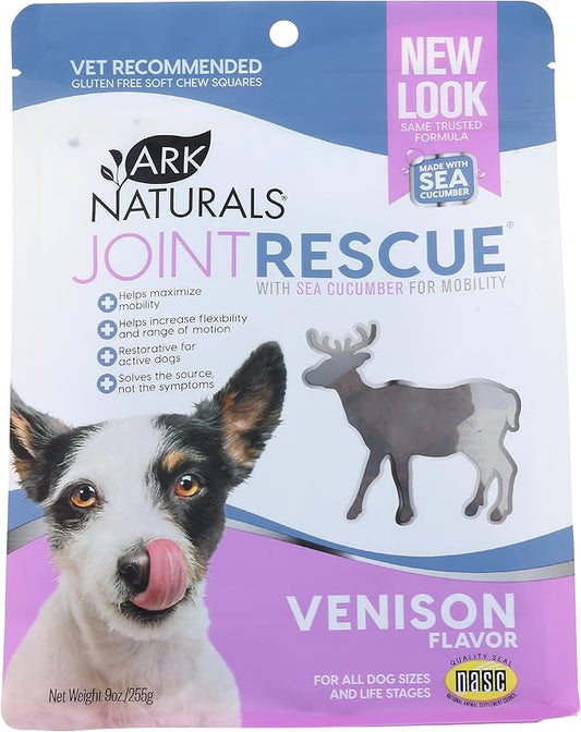 Ark Naturals Joint Rescue Dog Chews, Venison Flavor, Joint Supplement with Glucosamine & Chondroitin, 1 Pack