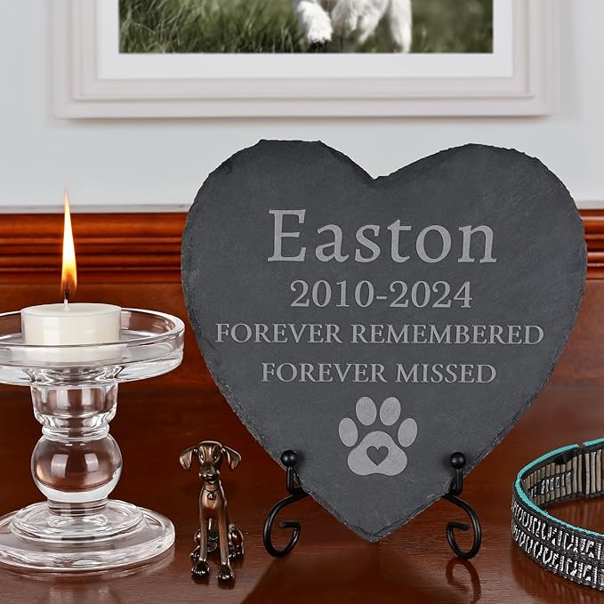 Pet Memorial Gifts, Pet Memorial Stone, Dog Memorial Stone, Dog Memorial Gifts for Loss of Dog, Cat Memorial Gifts, Pet Loss Gifts, Loss of Dog Sympathy Gift, In Memory of Pet - Forever Remembered