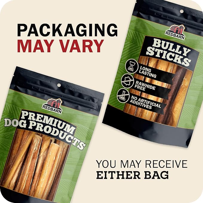 Redbarn Pet Products All Natural 8"-12" Braided Bully Sticks for Medium & Large Dogs - Healthy Long Lasting Beef Chews Variety Party Pack - Single Ingredient Low Odor Rawhide Free - 1 lb Bag