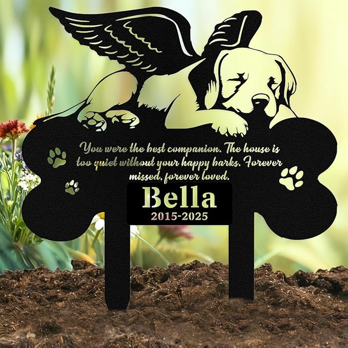 Custom Dog Grave Markers Outdoor, Personalized Pet Grave Marker Stake Dog Memorial, Outdoor Weatherproof Pet Cemetery Sign, Personalized Dog Memorial Gifts for Loss of Dog