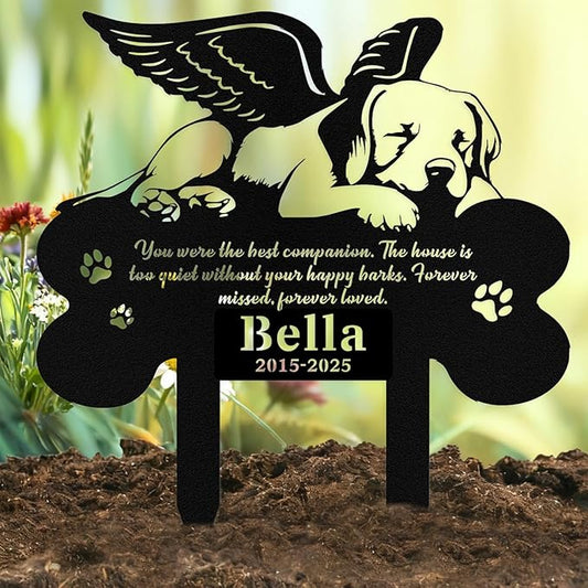 Custom Dog Grave Markers Outdoor, Personalized Pet Grave Marker Stake Dog Memorial, Outdoor Weatherproof Pet Cemetery Sign, Personalized Dog Memorial Gifts for Loss of Dog