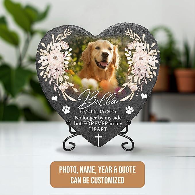Personalized Dog Memorial Stone for Dog Memories | Pet Memorials for Dogs with Photo | Beloved Pet Memorial Stones for Dogs Personalized Gifts Pets | Custom Plaque Stone for Furry Friend Loss