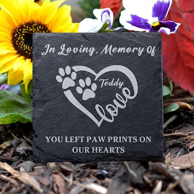 Personalized Dog Memorial Gifts for Loss of Pet Dog Memorial Stone Gifts Engraved Pet Memorial Gift for Loss of Loved One Dogs Sympathy Bereavement Gift Pet Grave Markers (Design 2)