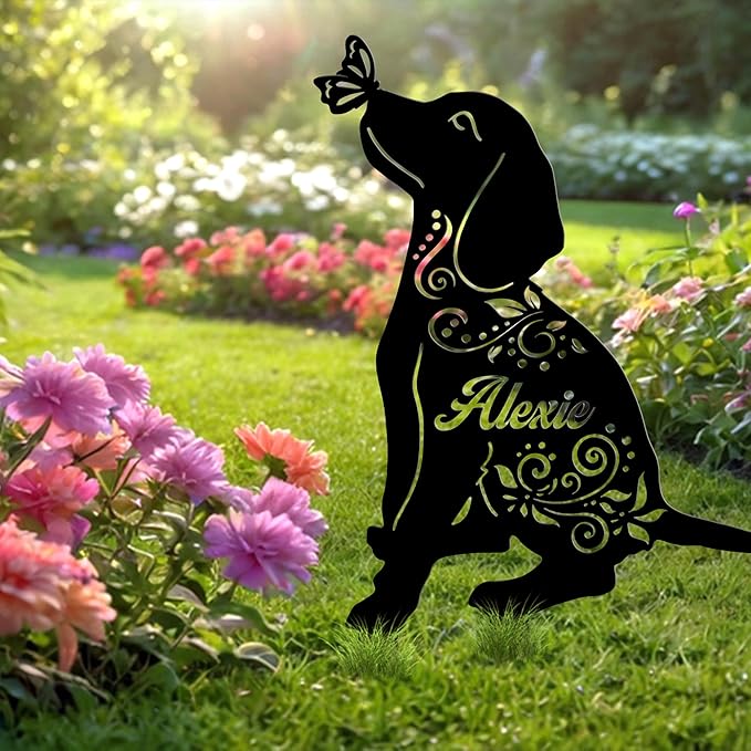 Custom Metal Pet Grave Markers Dog Memorial Plaque, Waterproof Dog Grave Markers Outdoor for Memorial Yard, Sympathy Gift for Pet Loss, Personalized Grave Markers for Dogs