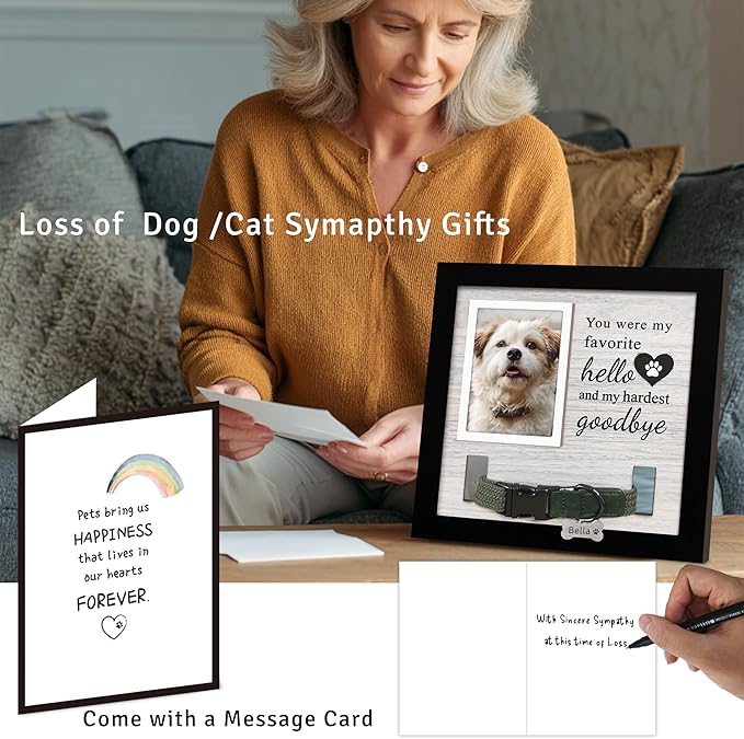 Dog Loss Gifts,Pet Memorial Frame with Collar Holder,Dog and Cat Collar Memorial Frame,Pet Memorial Gift for Dogs,Pets Loss Sympathy Gift for Pet Lover,Dog Moms