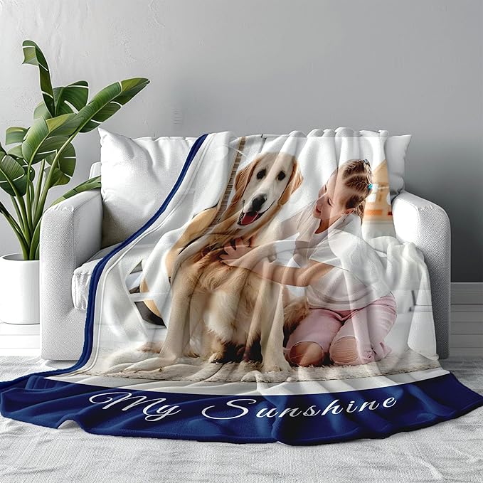 Funny DIY Personalized Pet Memorial Blanket with Photo Pet Memorial Gifts for Dogs Cats Loss of Dog Sympathy Gift Dog Bereavement Remembrance Pets Loss Gifts Custom Dogs Picture Blanket