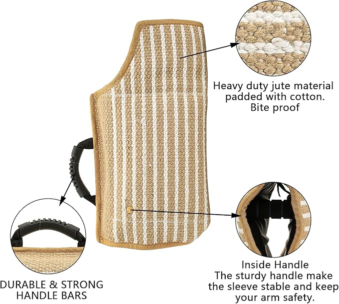 Morezi Dog Bite Sleeve Training Protection, Fits Both Sleeves, Small Dogs Training Biting Tugging Toy - Yellow - Short