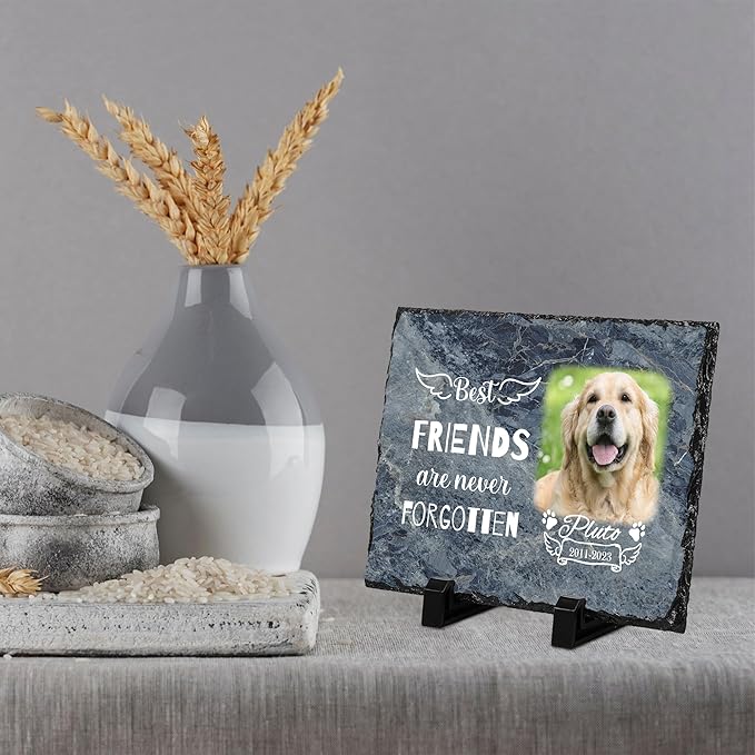 Pet Memorial Stones for Dogs, Memorial Gifts for Loss of Loved Pets, Dog Bereavement Gifts Grave Markers, Dog Memory Stone Pet Loss Sympathy Gift, Cemetery Decorations for Grave