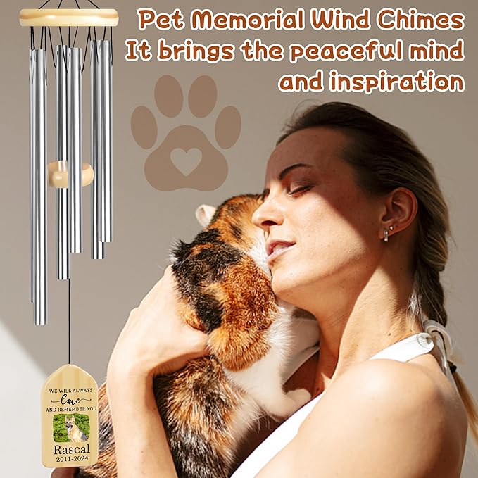 Pet Memorial Wind Chime, Pet Loss Gifts, Pet Memorial Gifts for Dogs, Dog Memorial Gifts for Loss of Dog, Loss of Dog Sympathy Gift, Dog Remembrance Gift, in Memory of Dog Cat - Love and Remember You
