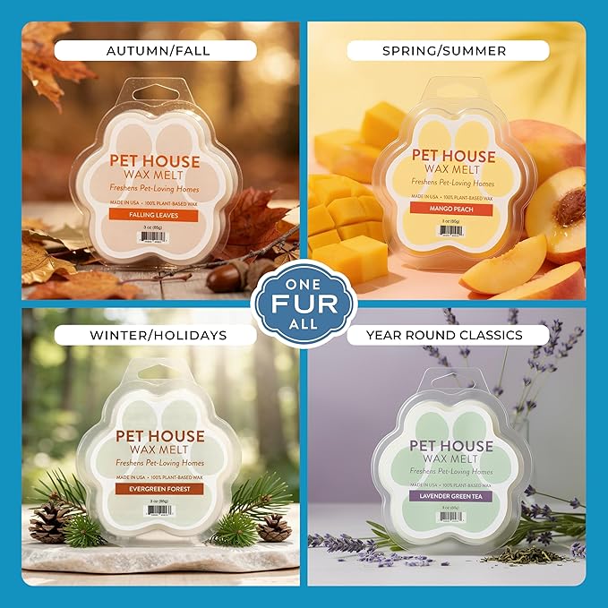 Pet House Sunwashed Cotton Wax Melts - Long-Lasting Plant Based Fresh Linen Scented Wax Melts Pet Friendly Pack of 2