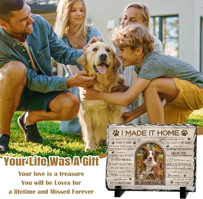 Personalized Dog Memorial Gifts for Loss of Dog, Custom Pet Memorial Stone with Photo Name, Pet Headstones for Dogs, Bereavement Sympathy Gifts for Dog Cat Lover