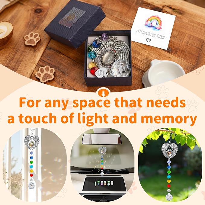 Pet Memorial Gifts for Dogs, Pet Memorial Suncatcher for Loss of Dog Cats Passing Away Remembrance Bereavement Gifts