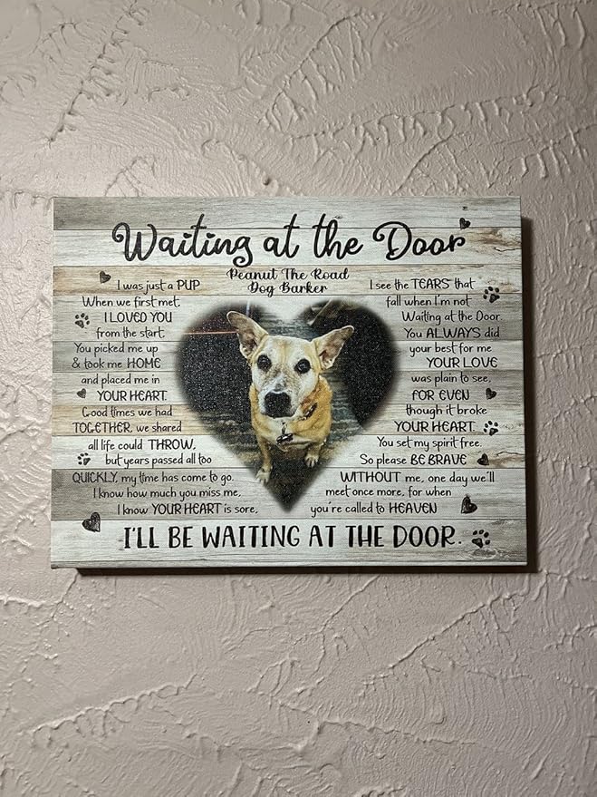 Benicee Shop Pet Paw Print Photo Collage Canvas, Personalized Dog Memorial Gifts, Pet Loss Gifts 8x10 inches canvas