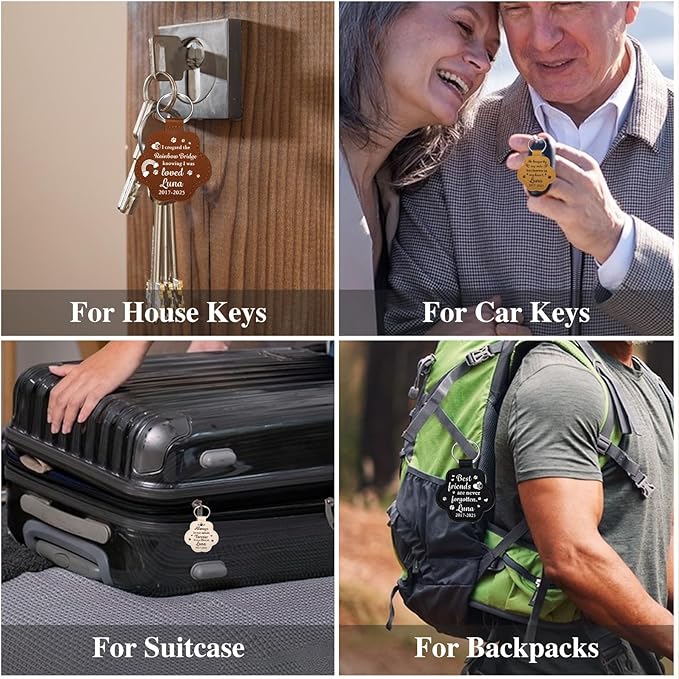 Custom Pet Photo Keychain - Personalized Memorial Keychain with Photo Name for Pet Loss Remembrance Dog Memory Sympathy Gifts