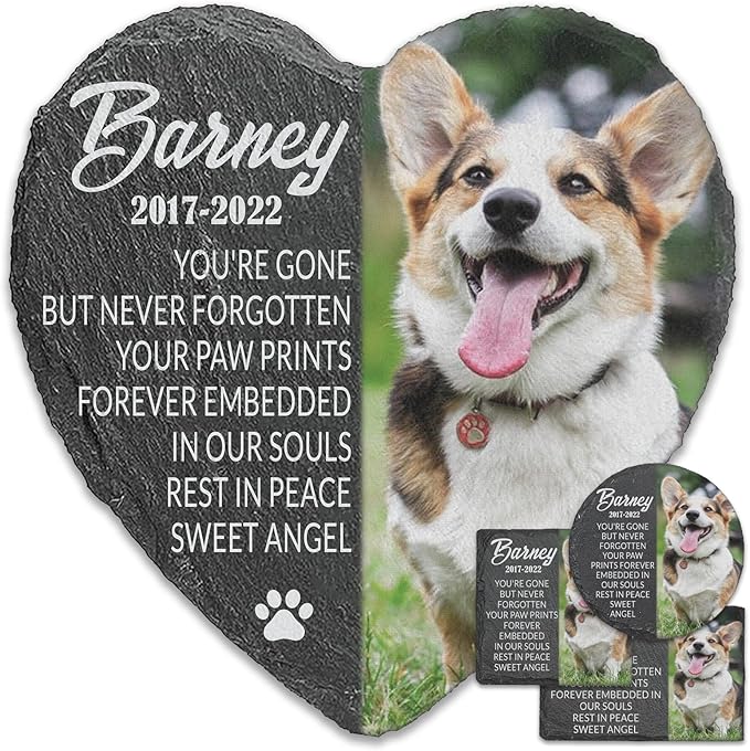 ubjva Dog Memorial Stone Dog Memorial Gifts for Loss of Dog Pet Garden Stone for Indoor Outdoor Lawn Backyard Cemetery Decorations - Style5(Color Printing)