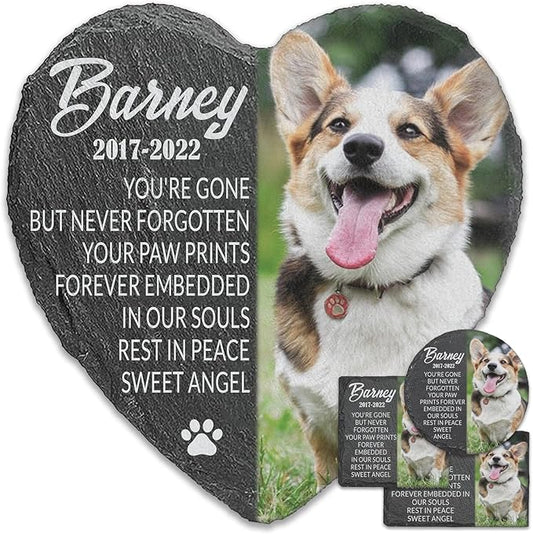 ubjva Dog Memorial Stone Dog Memorial Gifts for Loss of Dog Pet Garden Stone for Indoor Outdoor Lawn Backyard Cemetery Decorations - Style5(Color Printing)
