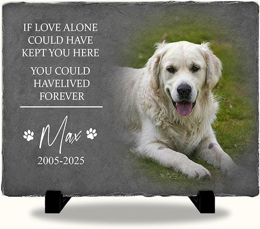 Personalized Memorial Stone with Photo – Custom Dog Remembrance Gift for Garden or Indoor Use, Loss Keepsake for Dogs, Thoughtful Tribute Marker for Healing and Memory