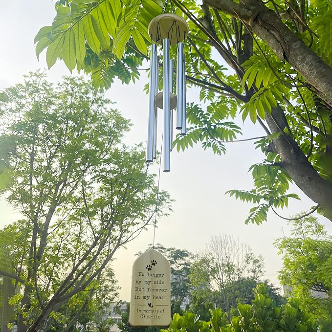 Dog Memorial Gifts, Jocidea Personalized Pet Memorial Wind Chime, Loss of Dog Sympathy Gift, Pet Remembrance Gifts, in Memory of Dog Cat, Loss of Pet - Forever in My Heart