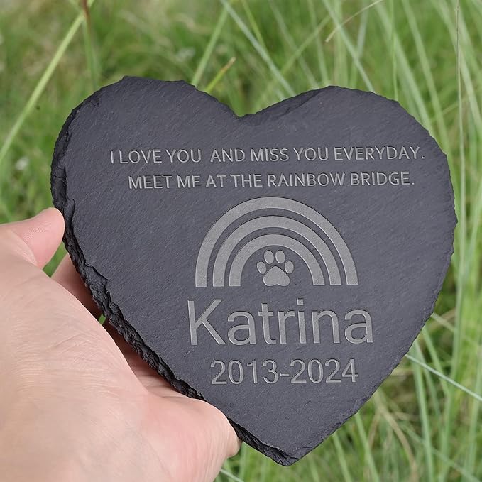 Pet Memorial Gifts, Pet Memorial Stone, Dog Memorial Stone, Dog Memorial Gifts for Loss of Dog, Cat Memorial Gifts, Pet Loss Gifts, Loss of Dog Sympathy Gift, in Memory of Pet - Love & Miss