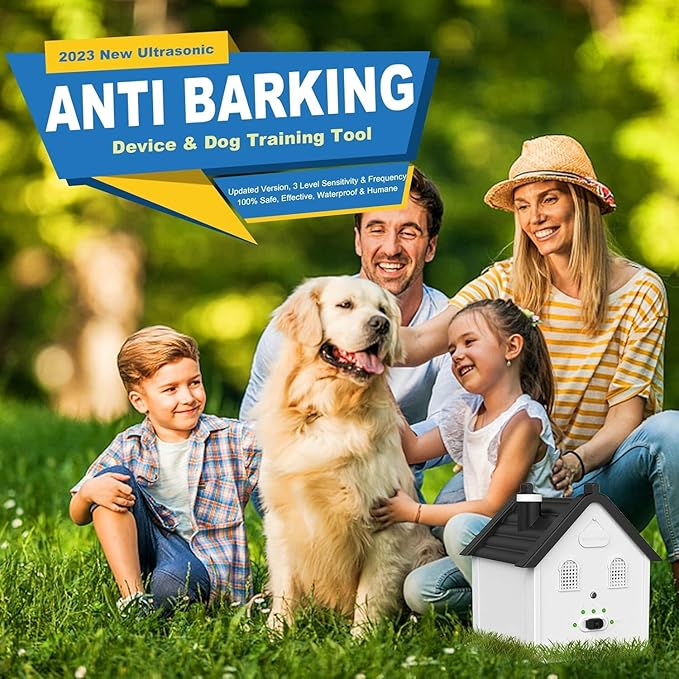 Anti Barking Device, Ultrasonic Dog Bark Deterrent Devices Safe for Dogs to 50 Ft Range, 3 Modes Dog Training & Behavior Aids Bark Box Suitable for All Kinds of Dogs, for Indoor & Outdoor Use