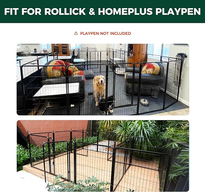 FXW Playpen Connectors, 2-Pack (Playpen Not Included), Accessories Only fit FXW Homeplus/Rollick/Instant 24inch Height Dog Pen, Black│Patent Pending