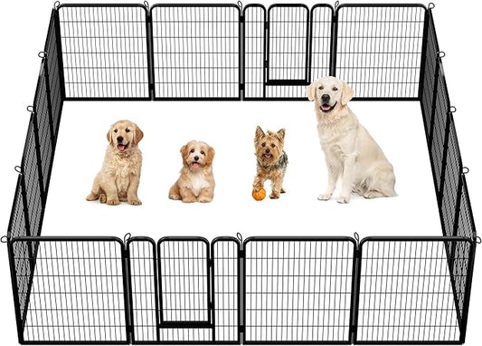 Yaheetech Dog Playpen Outdoor, 40 Inch 12 Panels Heavy Duty Puppy Exercise Pen Metal Pet Fence for RV Camping/Yard/Garden
