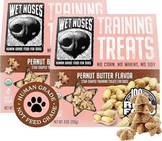 Wet Noses Training Treats – All-Natural, Human-Grade, Non-GMO, Healthy Training & Delicious Snacks for Dogs, for All Dog Sizes & Breeds – Peanut Butter, 14oz (2 Pack)