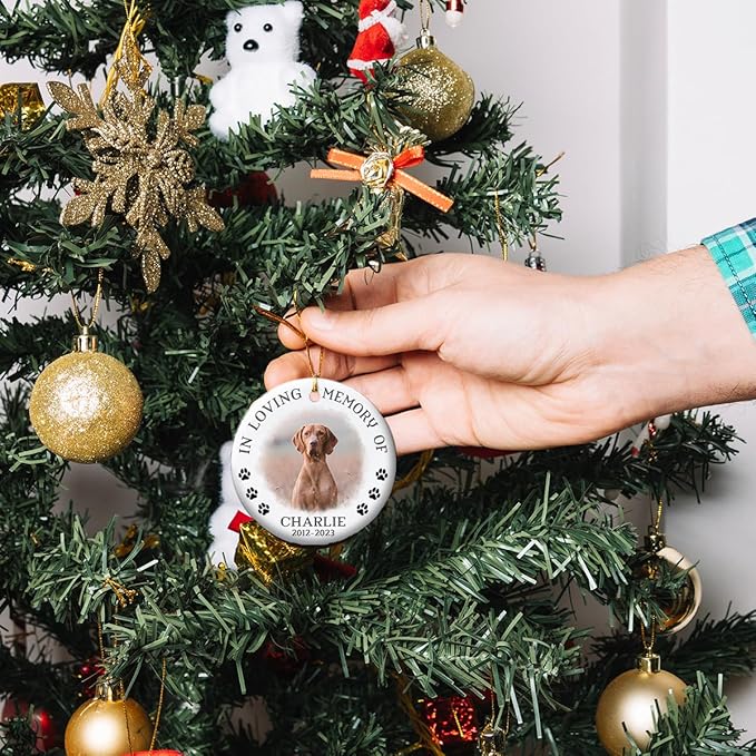 Personalized Pet Memorial Gifts for Loss of Dog or Cat, Pet Bereavement Ornaments, Christmas Decoration, Paw Print Ornament, Sympathy Gift, Dog Lover Gifts