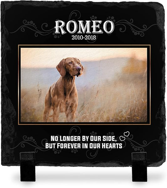 Brd Gifts Pet Memorial Stone with Photo - 6"x6" - 6 Designs - Pet Grave Marker - Pet Headstone | Dog Memorial Stone - Garden Memorial Stones - Personalized Memorial | Waterproof - Outdoor & Indoor #1