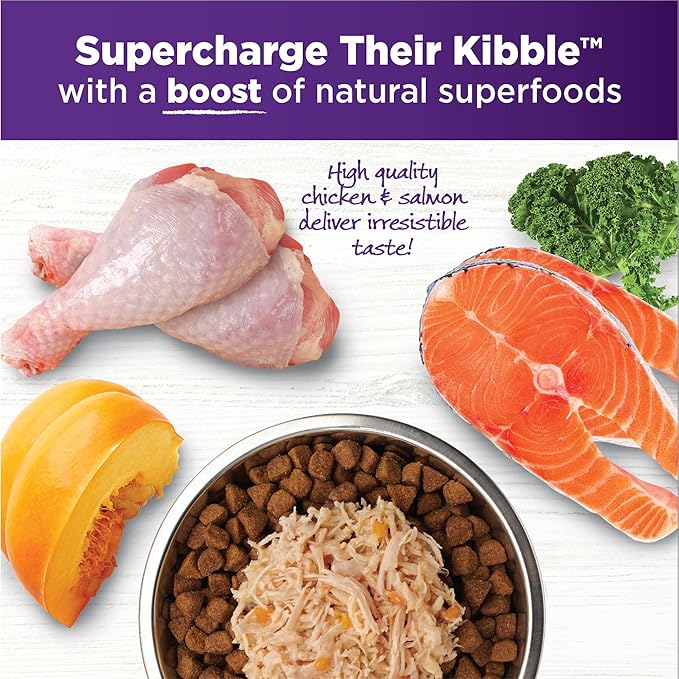 Wellness Bowl Boosters Simply Shreds Wet Dog Food Topper for Small, Medium, & Large Breeds, Grain Free, Natural, Wild Salmon & Pumpkin, 2.8 Ounce Pouch (Pack of 12)