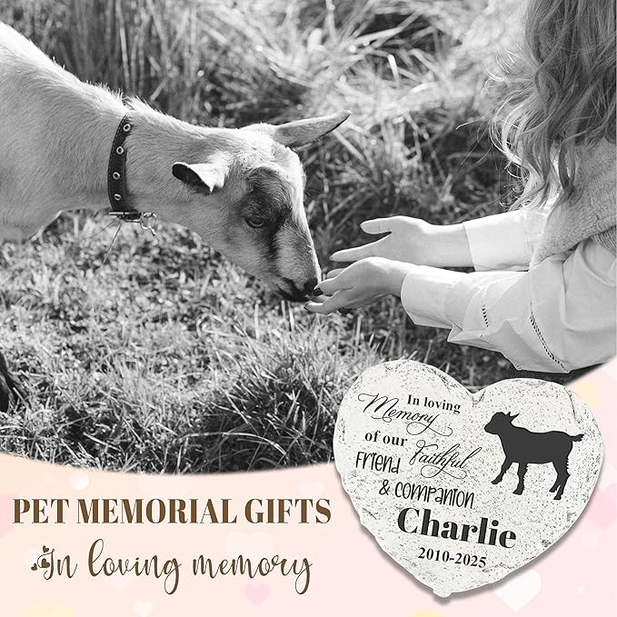 Personalized Dog Memorial Stone, Loss Gifts for Pet, Garden Stone, Pet Loss Gifts Cat Memorial Gifts, Cemetery Decorations, Grave Stone (Goat)