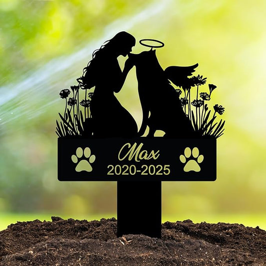 Pet Grave Markers Personalized Outdoor Memorial Decor | Best Remembrance Gifts for Dog Owners Who Lost Their Furry Friends | Thoughtful Memorial Dog Markers Grave for Pet Lovers